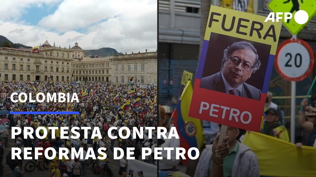 Miles protestan en Colombia contra las reformas del gobierno de Petro | AFP