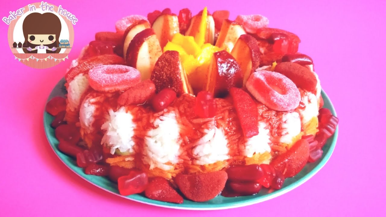 ROSCA DE VERDURAS CON CHAMOY Y MANZANA CON CHILE AL CENTRO