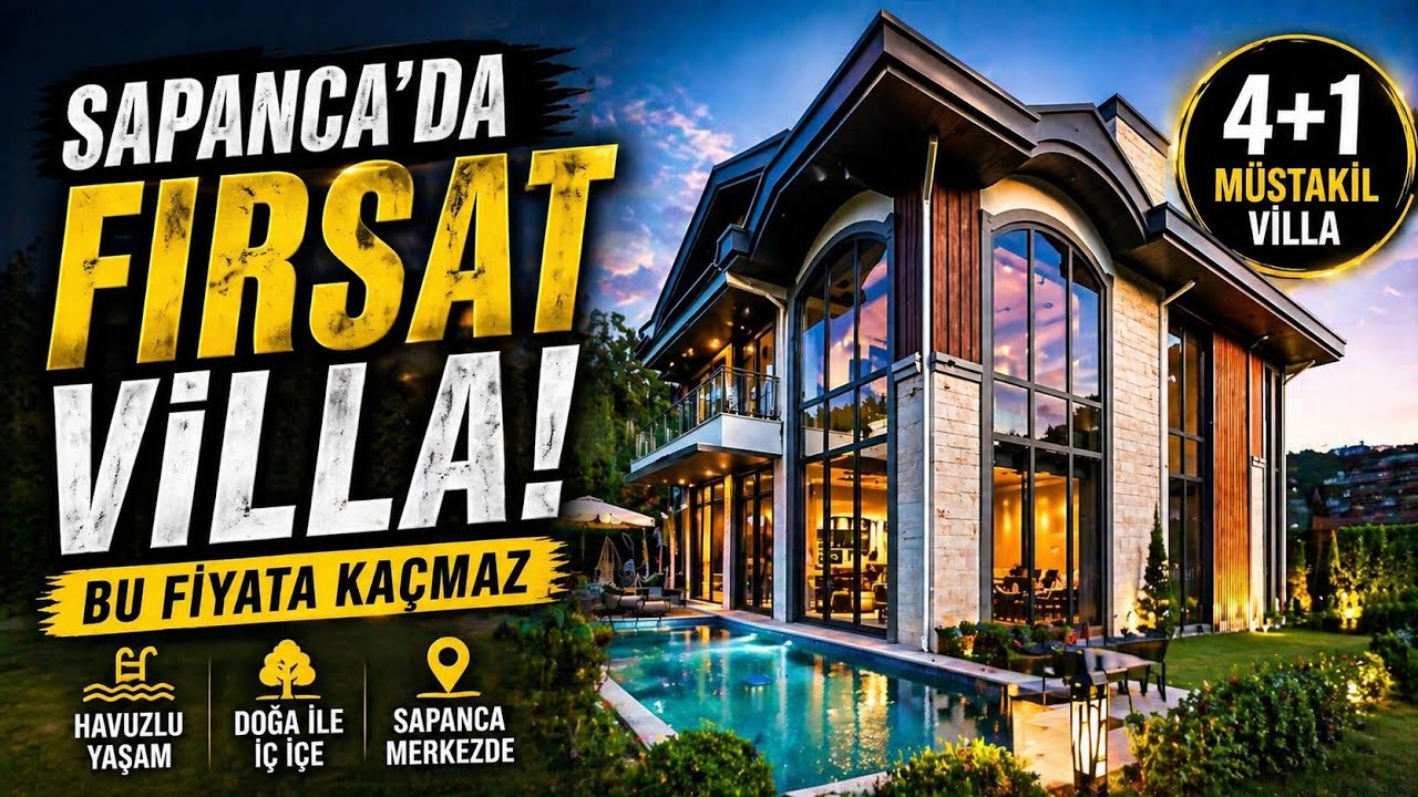SAKARYA SAPANCA SATILIK VİLLA / Fırsat Villa Yeşillikler İçinde Muhteşem Konumda 4+1