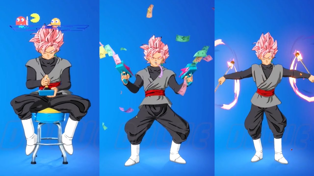 New SUPER SAIYAN ROSÉ GOKU BLACK Performs All Emotes & Dances in Fortnite