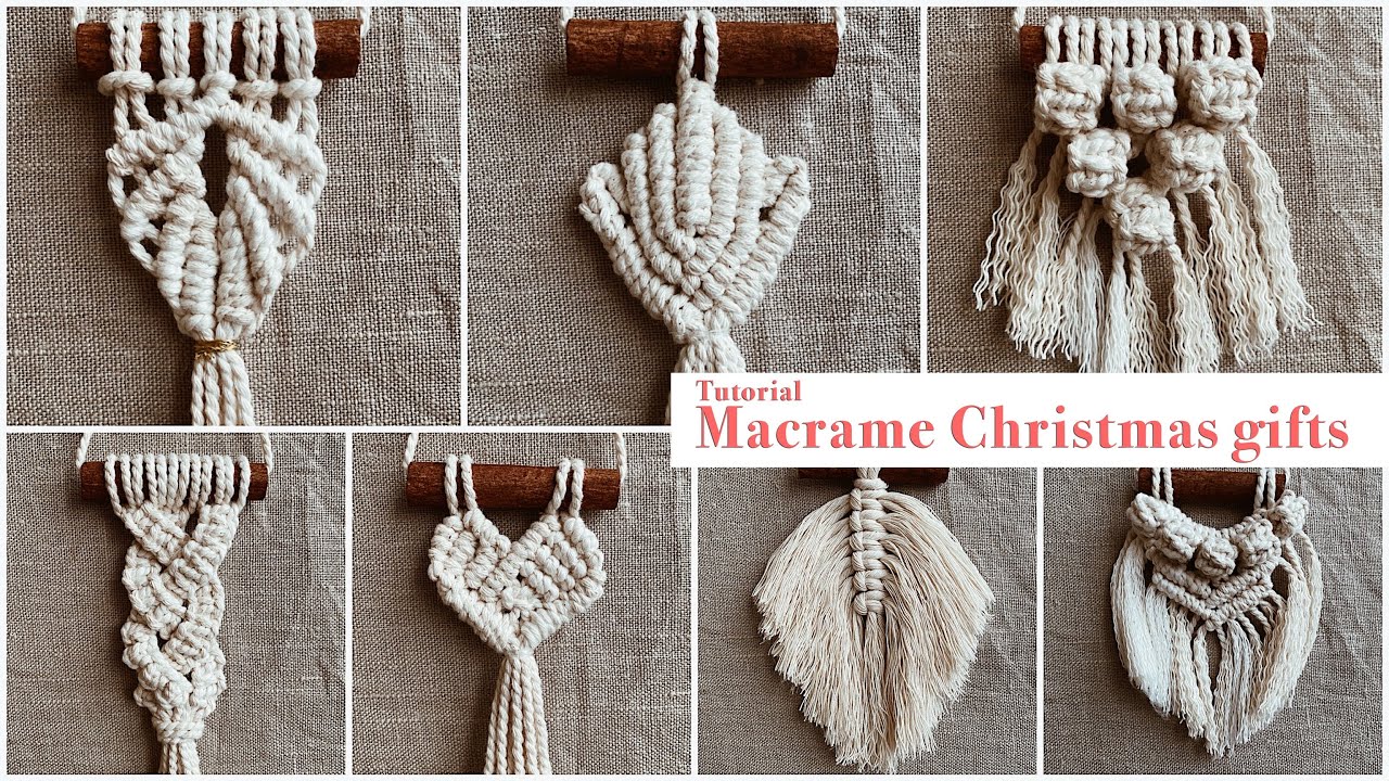 DIY: Tutorial Macrame Decor on a Cinnamon / Christmas mini gifts 🌲🌲🌲