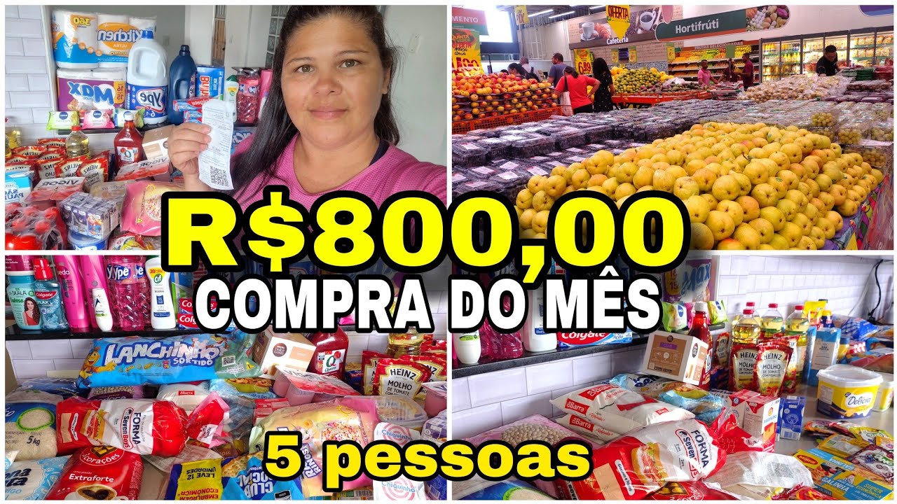 COMPRA DO MÊS COMPLETA GASTANDO R$800,00 / ECONOMIZANDO NO MERCADO 