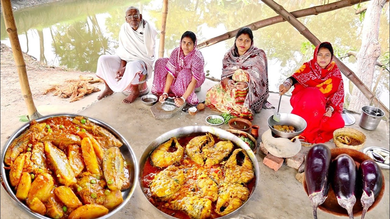 আজ দুপুরে লাঞ্চের জন্য বানালাম আলু দিয়ে বেগুনের মনভোলানো রান্না সাথে মাছের ঝাল||brinjal curry