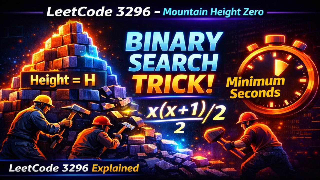 Leetcode 3296. Минимальное количество секунд, необходимое для того, чтобы высота горы стала равно...