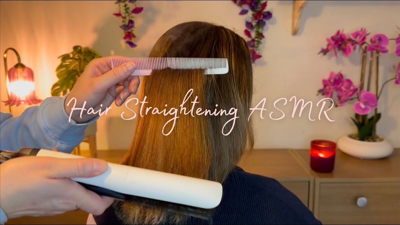 ASMR Perfectionist Hair Straightening with Hair Brushing, Combing, Sectioning & Heat Protector Spray