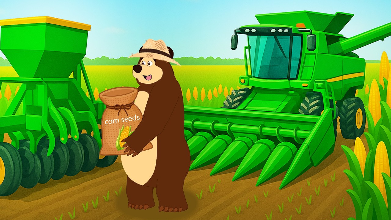 A Busy Day on the Bear’s Corn Farm! 🌽🐻 | Farm Vehicles Animation