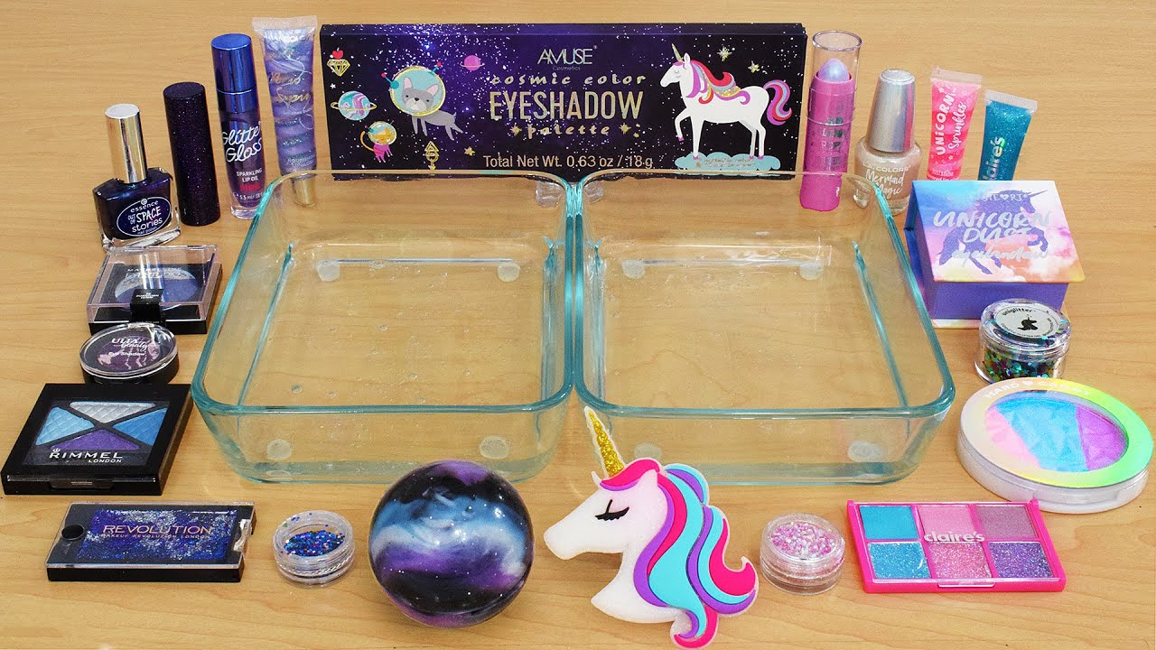Unicorn vs Galaxy - Mixing Makeup Eyeshadow Into Slime ASMR Compilation