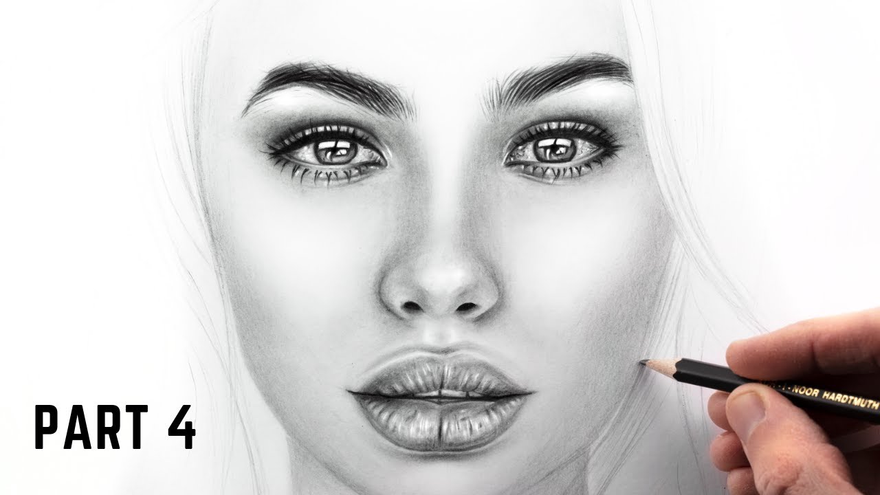 How to draw a portrait: real time tutorial with full voiceover [PART 4 of 4]