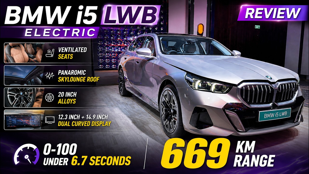 BMW i5 LWB Review | All Features, Interiors, Range, Rear Seat Comfort ✅