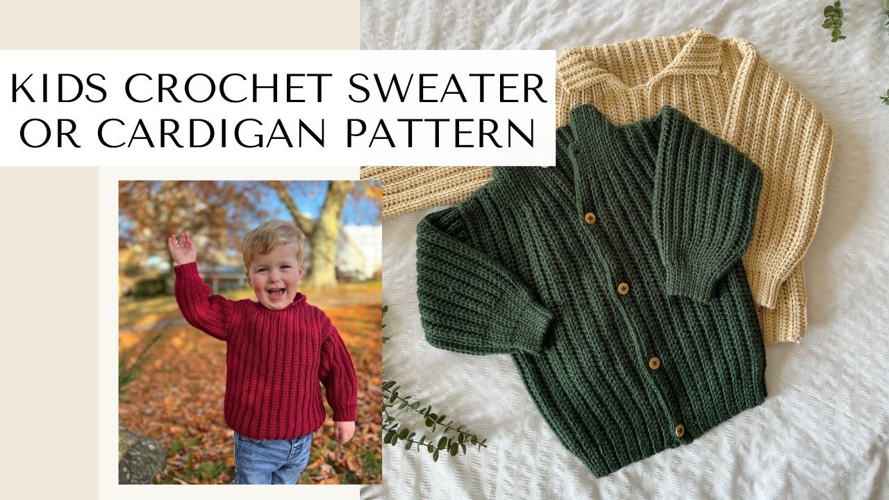 Modern Ribbed Crochet Sweater Pattern For Babies and Children