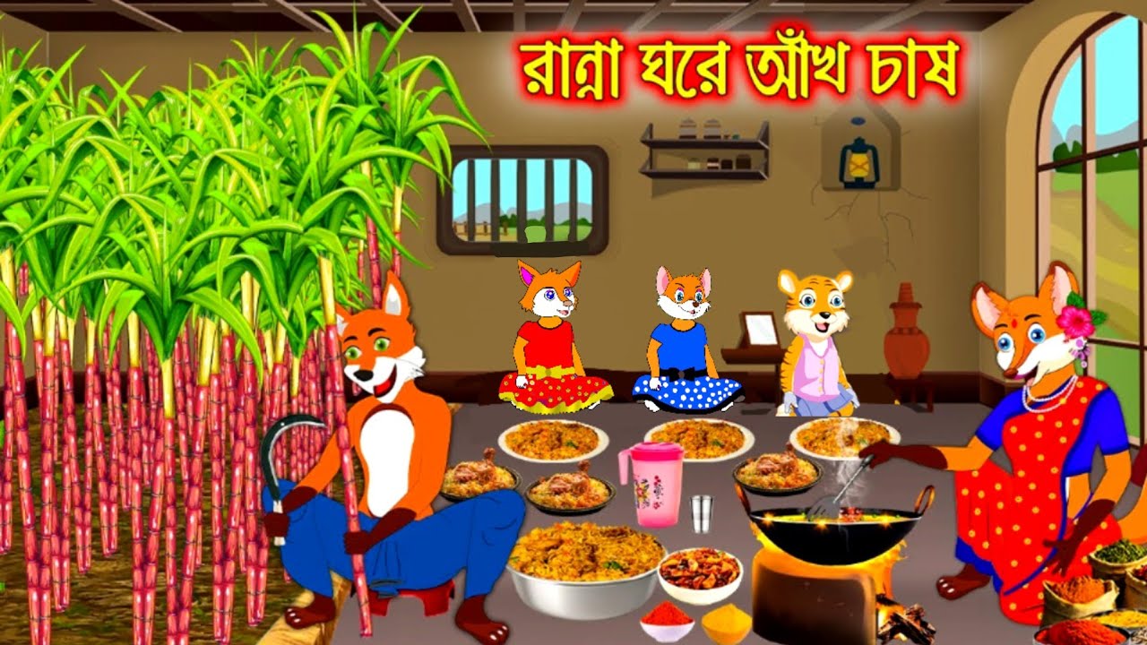 রান্না ঘরে আখের চাষ | mojar cartoon | Fox cartoon | Rupkothar golpo | Bangla cartoon | cartoon