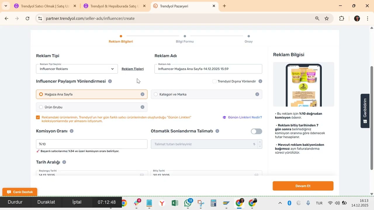Trendyol İnfluencer Reklam Paneli Nasıl Yönetilir