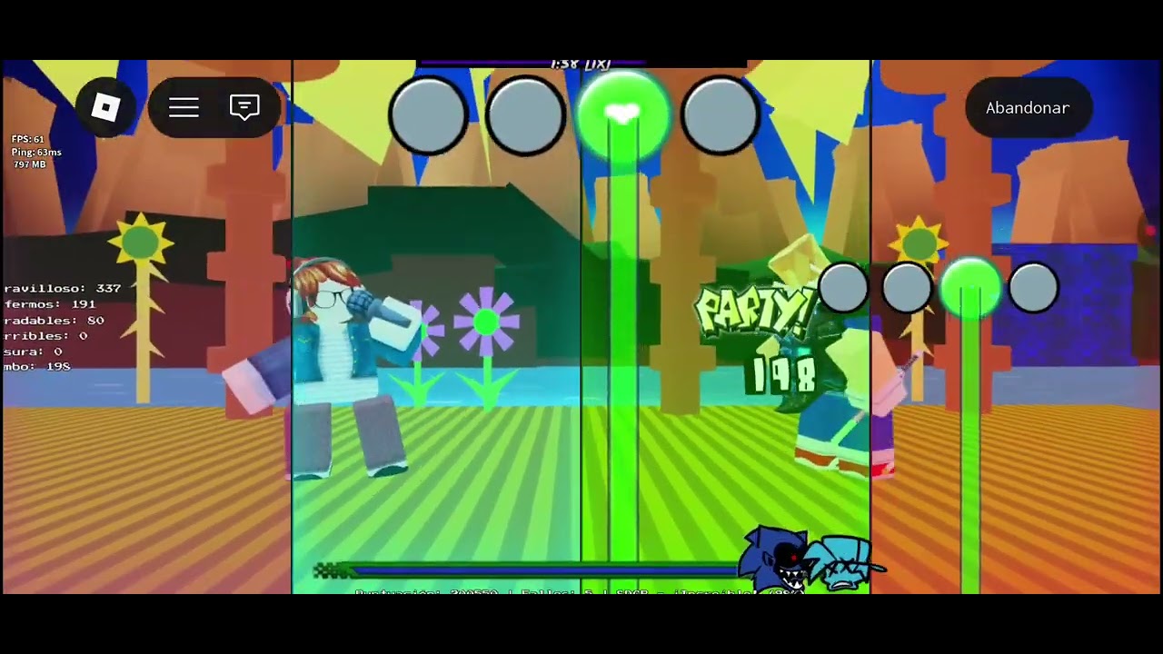 Jugando a friday night party en roblox