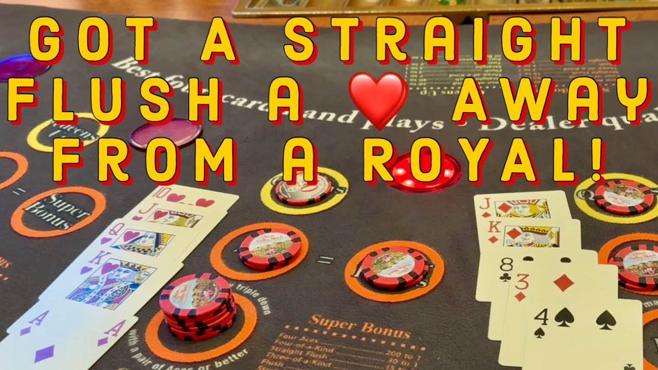 My Best 4 Card Win Yet! Crazy 4 Poker & We Got a STRAIGHT FLUSH! A ❤️ Away From A Royal Flush Too!