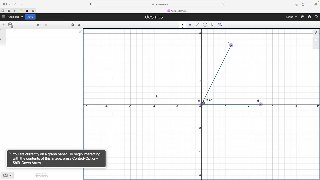 Desmos Geometry Tool: BCD angle