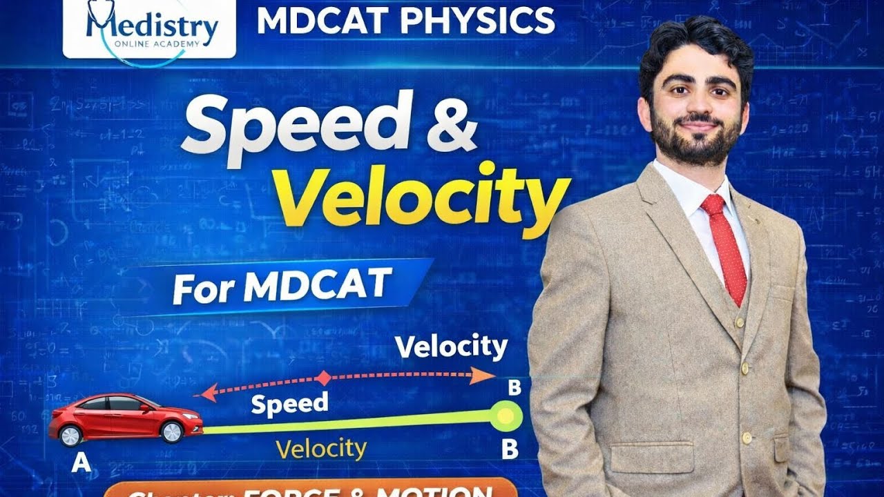Speed and Velocity MDCAT | Force & Motion Lecture 2 | MCQ Tricks +  Numericals 