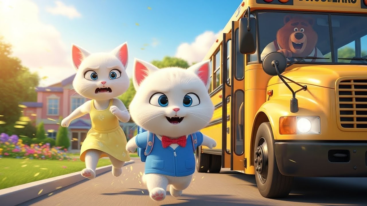First Day Of School 🚌 Kitten Missed The Bus 🏃‍♂️ Running Marathon 🏁