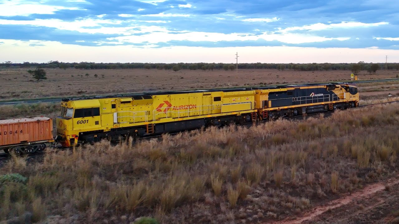 Double Headed Aurizon Mineral Train - 6002 6001 - Nyngan Nov24