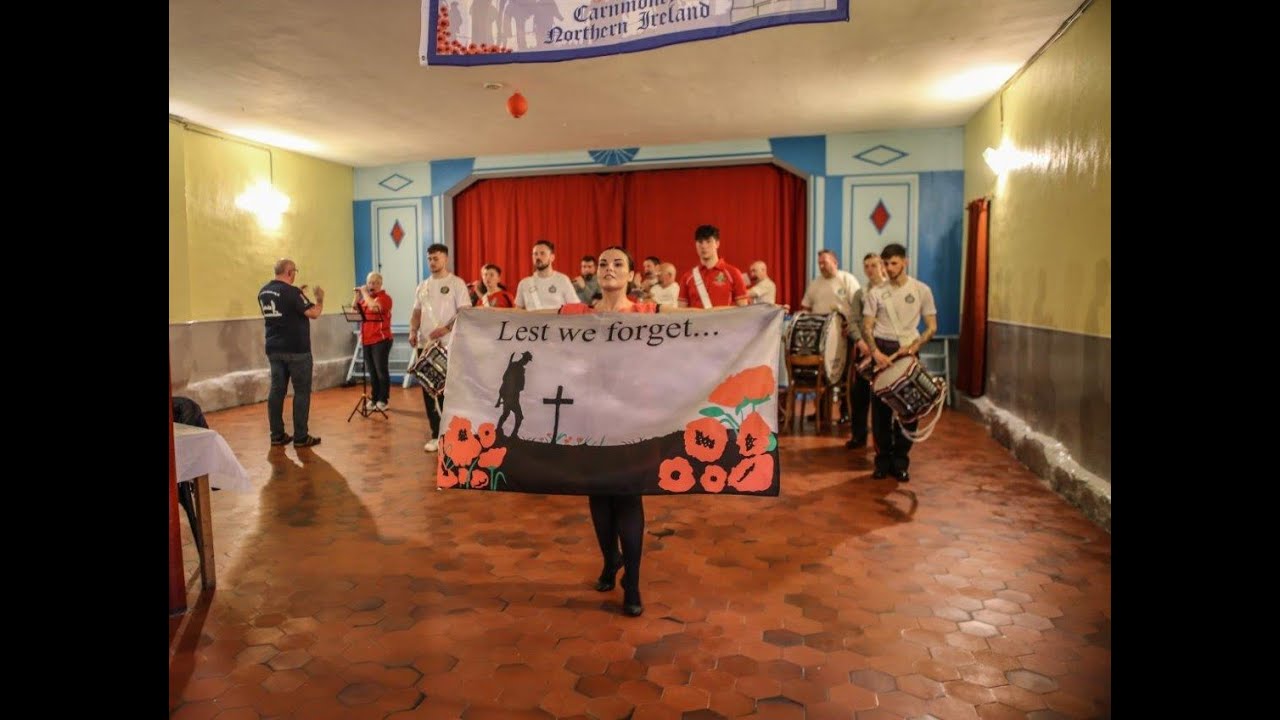 Lisburn Young Defenders playing in Bertrancourt Village Hall 23rd April 2022 #marchingband #lyd