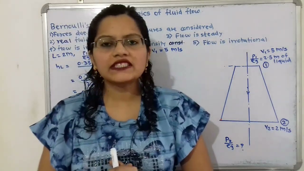 Problem 2 on Bernoulli's  equation / real fluid/Fluid mechanics