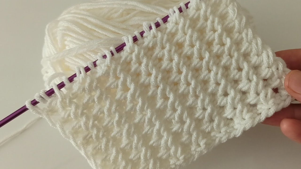 Tek Sıradan Oluşan - Kolay İkişiş Örgü Model Anlatımı 💞 Çift taraflı kullanılabir 💞