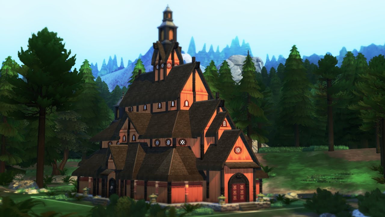 СТАВКА ЦЕРКОВЬ - ДЕРЕВНЯ ВИКИНГОВ | Sims 4 NoCC
