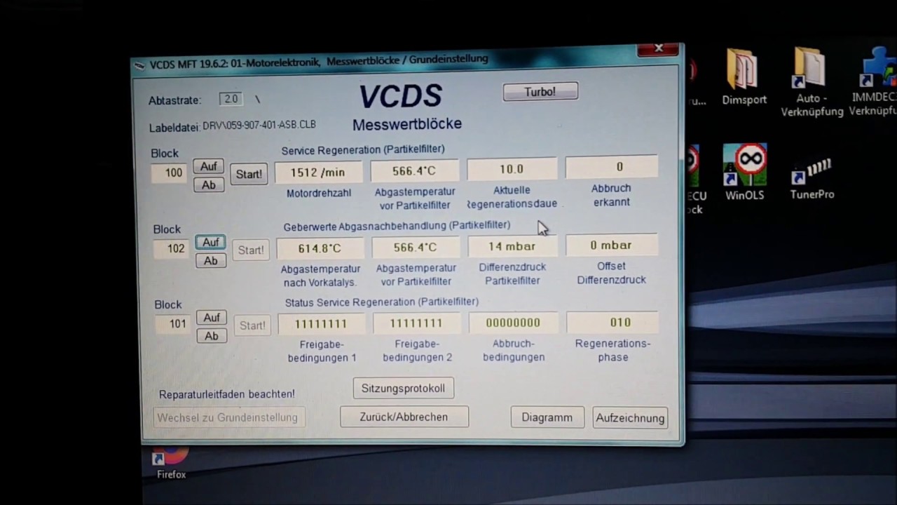 3.0 TDI Notregeneration DPF Dieselpartikelfilter freibrennen mit VCDS Audi VW Seat Skoda