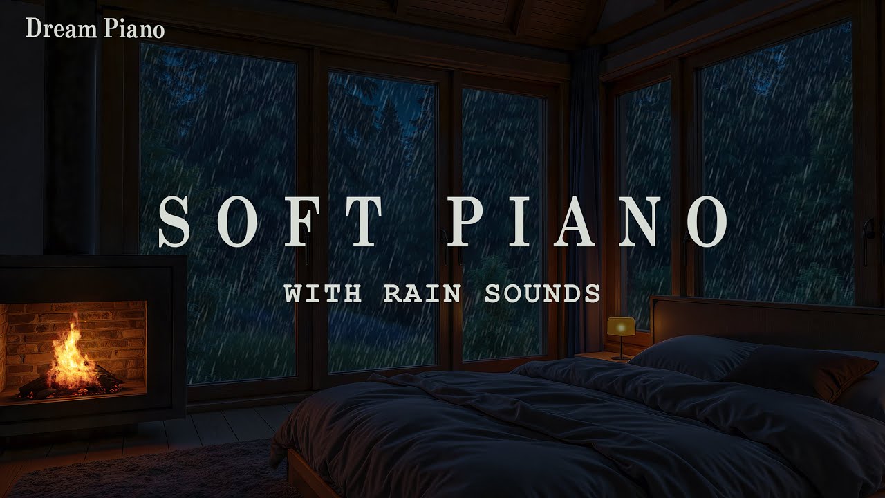 Peaceful Rainy Night Piano 🌧️ Warm Bedroom Music for Stress Relief, Anxiety Ease, and Meditation