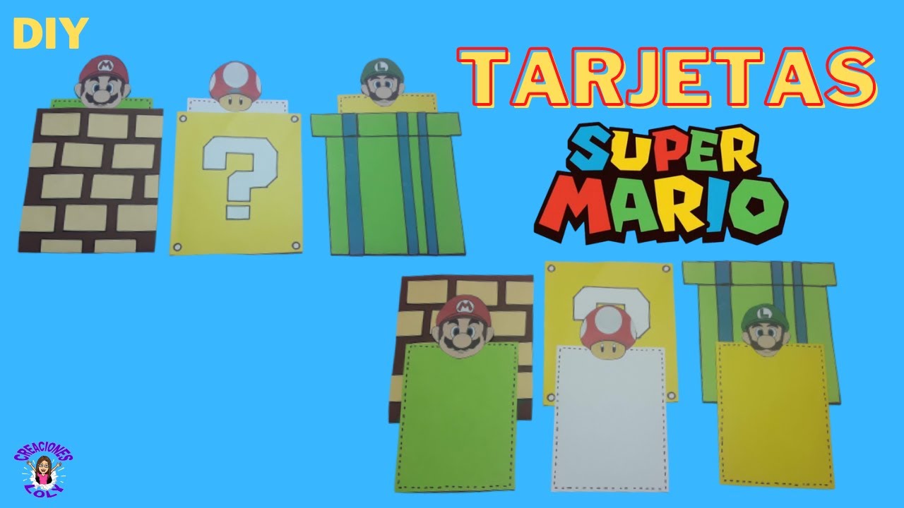 DIY Tarjetas - Invitación Mario Bros 🍄 - Creaciones Loly
