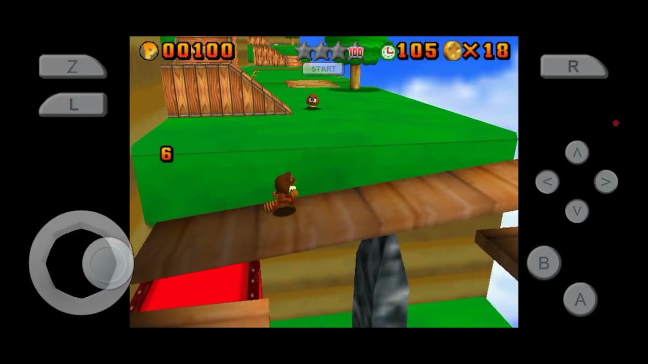 Jogando hack ROM de Mario 64 (Mario 64 land)