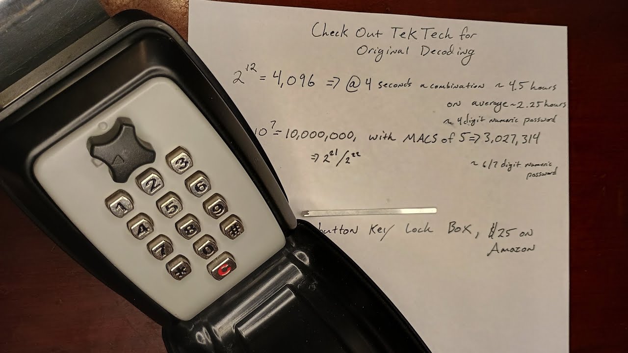 Thrift store locks, decoding a keyless pushbutton key lock box