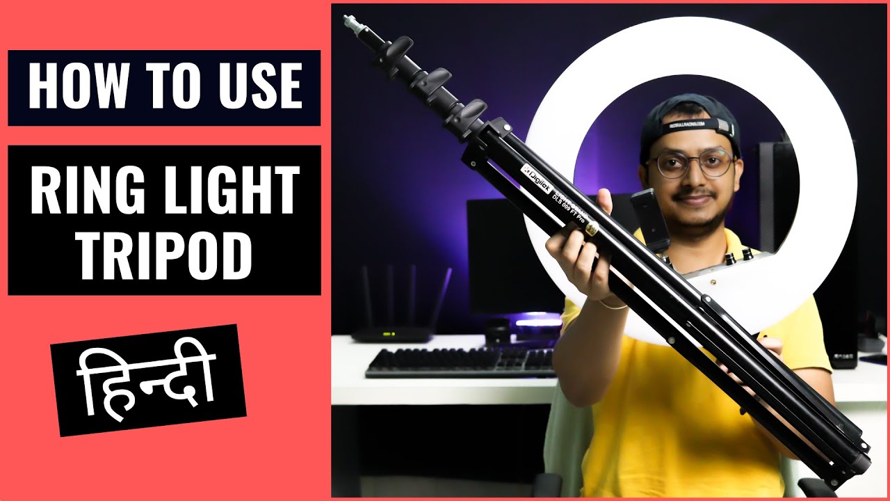 How to Use Ring Light Tripod Stand [ हिन्दी ] - Digitek DLS-9FT - TechToTech