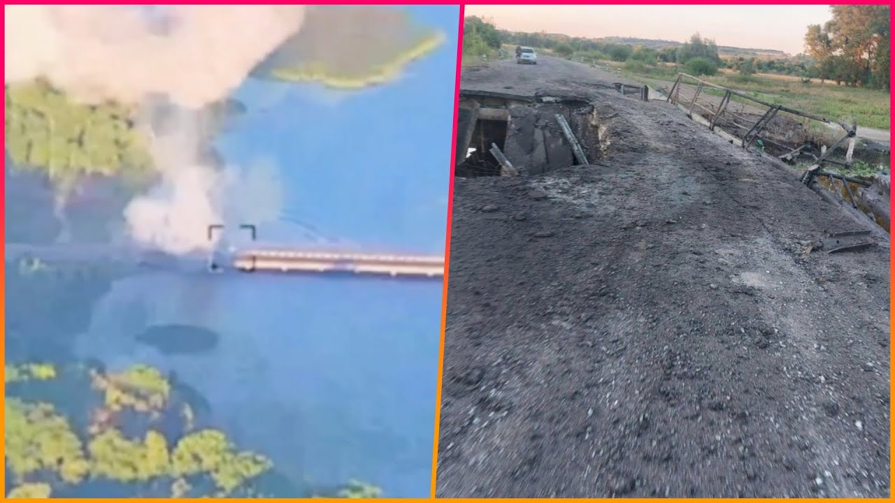 Dramatic moment: Ukraine blows up ANOTHER key Russian bridge in Kursk as Zelensky's bold forces