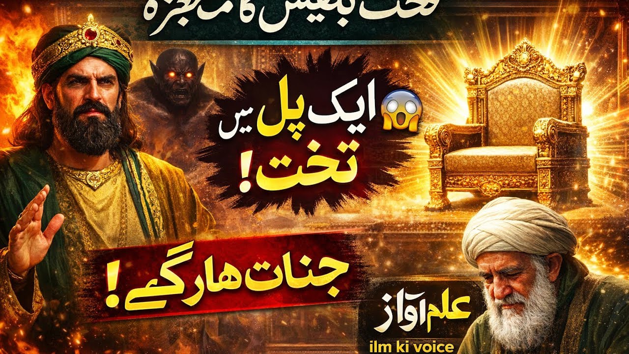 تختِ بلقیس کا معجزہ 😱 | ایک پل میں تخت کی منتقلی | ولی اللہ کا علم | حضرت سلیمانؑ Part 3 