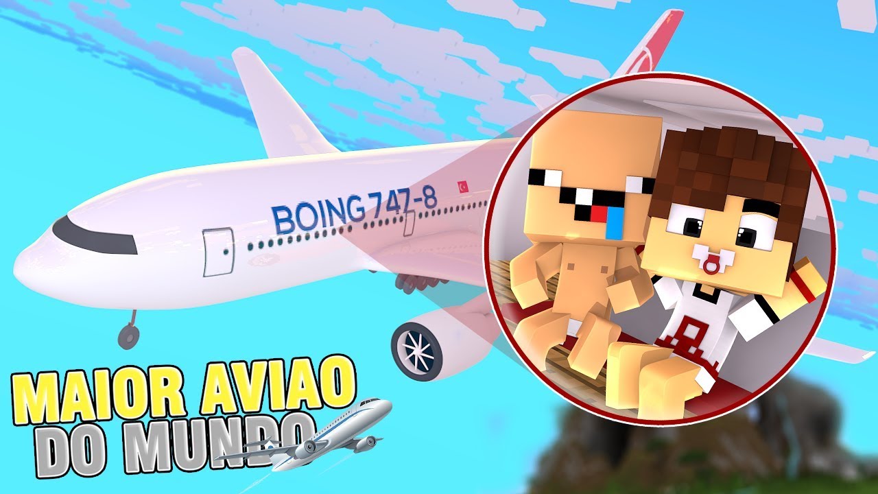 VIAJAMOS NO MAIOR AVIÃO DO MUNDO !!! - MINECRAFT