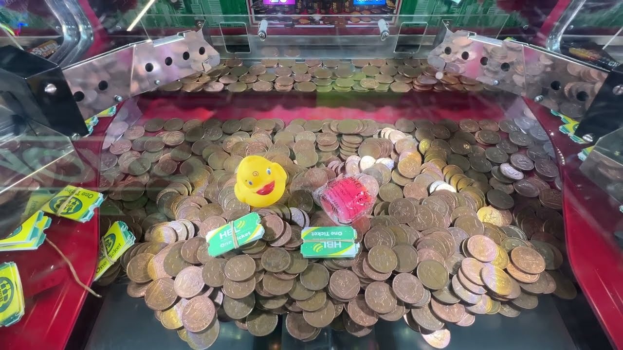 Winning Tickets at Arcade on Monopoly 2p Coin Pusher!