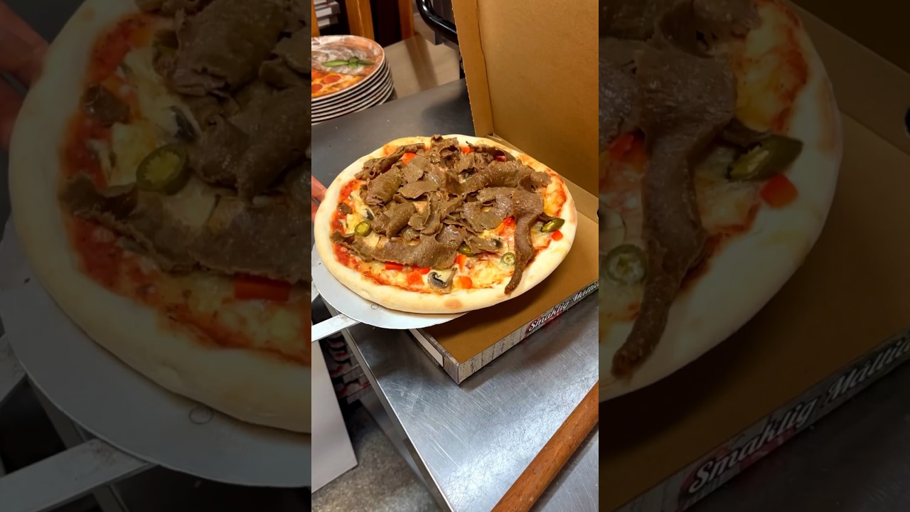Pizza z kebabem: Łatwa i szybka pizza z kebabem 🍕🔥 #pizzapizza #asmr