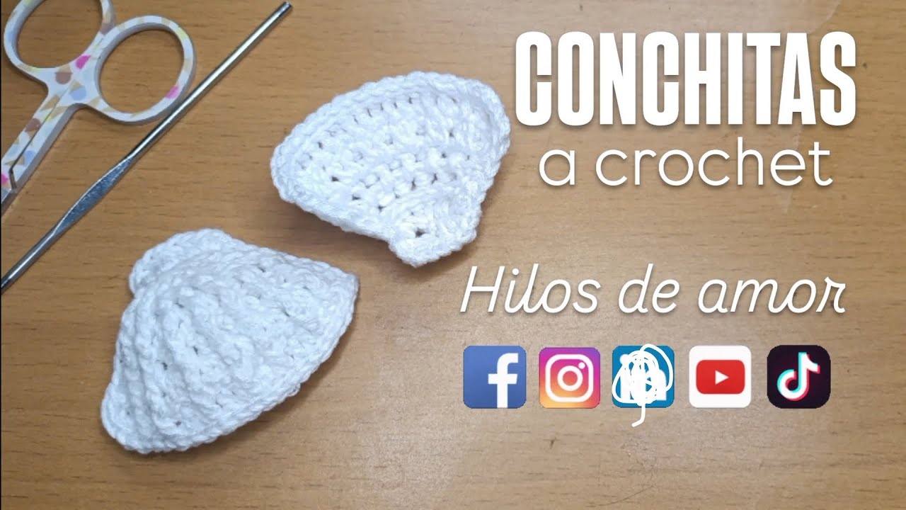 CONCHITAS de mar a crochet | llaveros, recuerdos,  accesorios | Muy fácil.