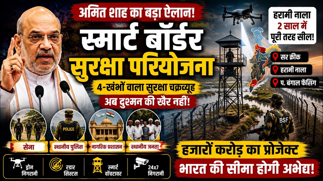 Amit Shah Smart Border Security Project :अब हरामी नाले से घुसपैठ करना नामुमकिन होगा #india #amitshah