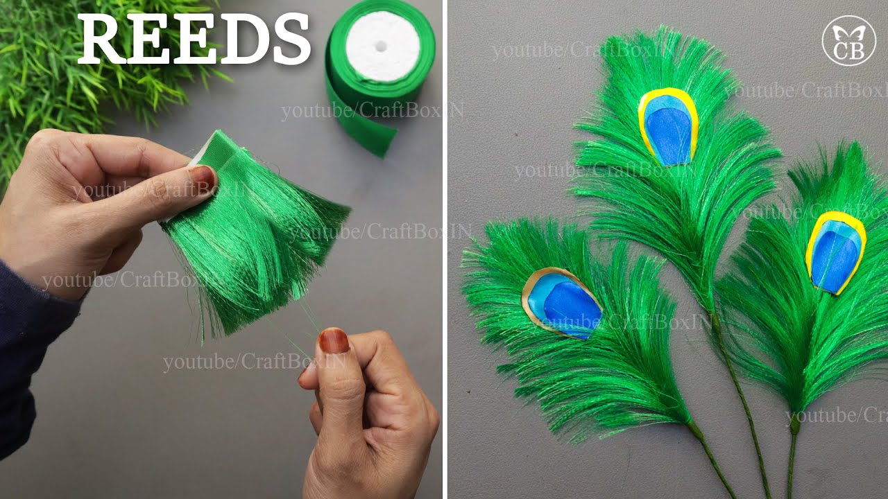 Amazing diy | How to make Peacock Feather using ribbon | satin ribbon crafts Craft
