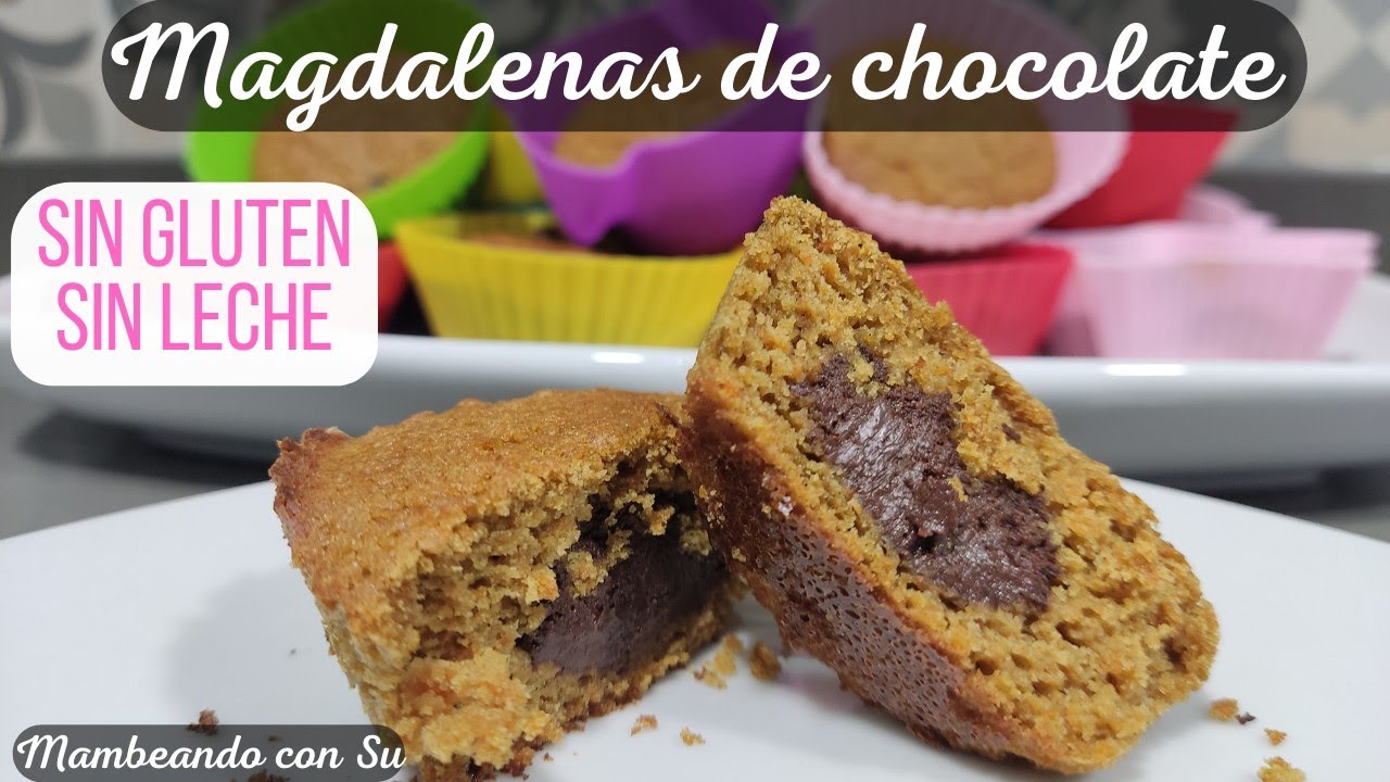 MAGDALENAS DE CHOCOLATE🔺¡Sin GLUTEN y sin LÁCTEOS!🔺Sencillo en Robot MAMBO + horno 🥧🍫🥕