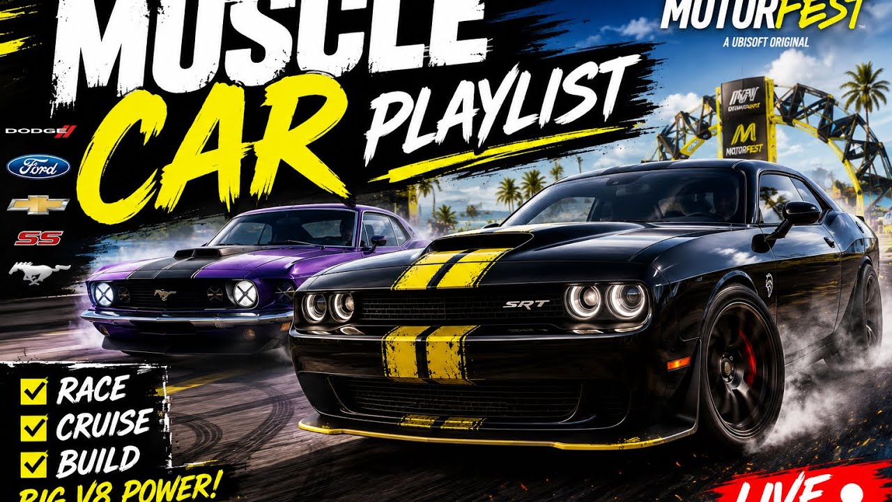 Muscle car madness LIVE 🔥 l The crew motorfest playlist