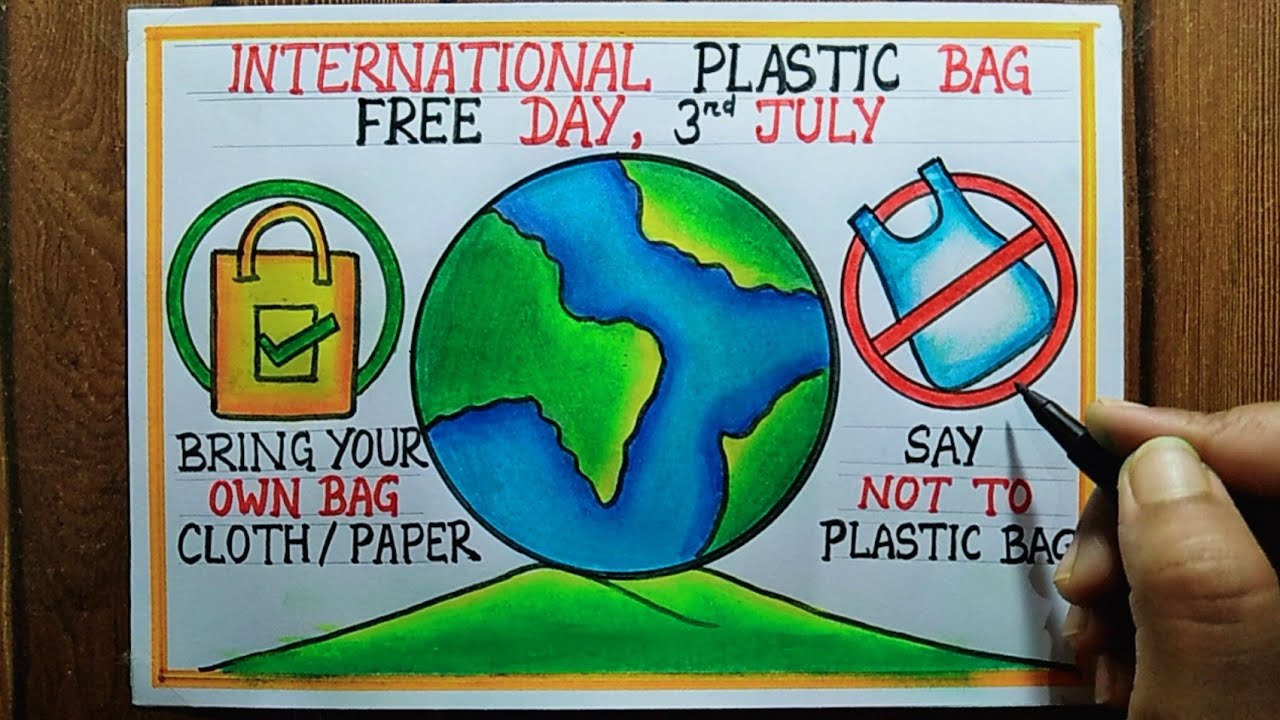 International Plastic Bag Free Day Poster Drawing, July - 3 | Plastic Bag Free poster drawing