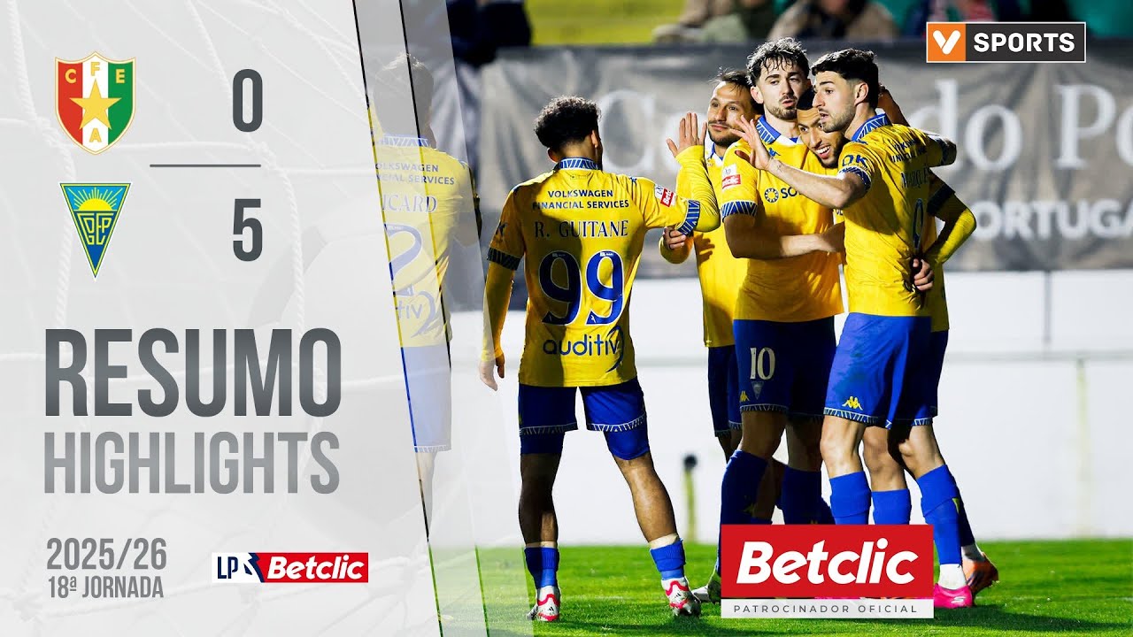 Resumo: Estrela Amadora 0-5 Estoril (Liga 25/26 #18)