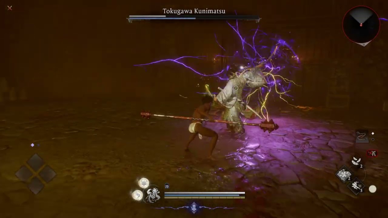 Nioh 3: Level 1 Character vs Tokugawa Kunimatsu with Splitstaff (no armor/magic)