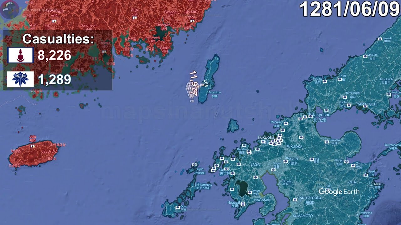 Mongol Invasions of Japan using Google Earth
