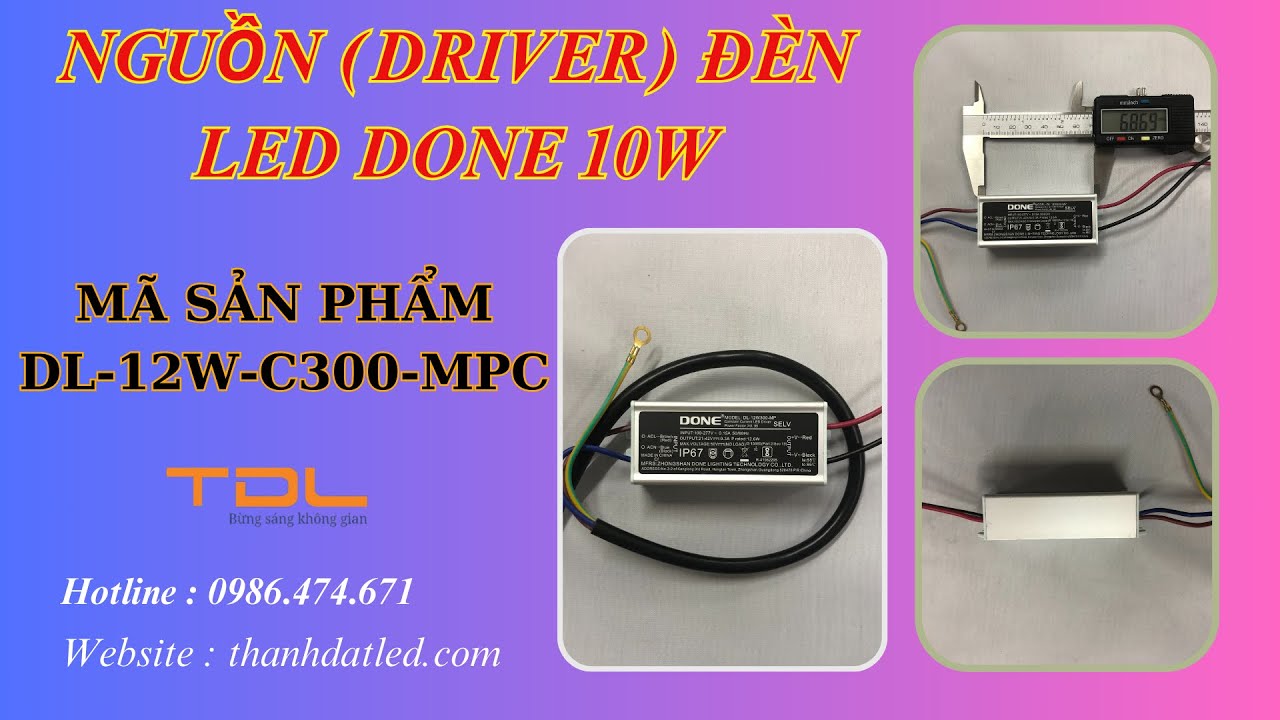 Nguồn Đ&egrave;n Led Done 10w (dl-12w-c300-mpc) d&ugrave;ng cho đ&egrave;n đường, đ&egrave;n pha , đ&egrave;n nh&agrave; xưởng, đ&egrave;n s&acirc;n vườn