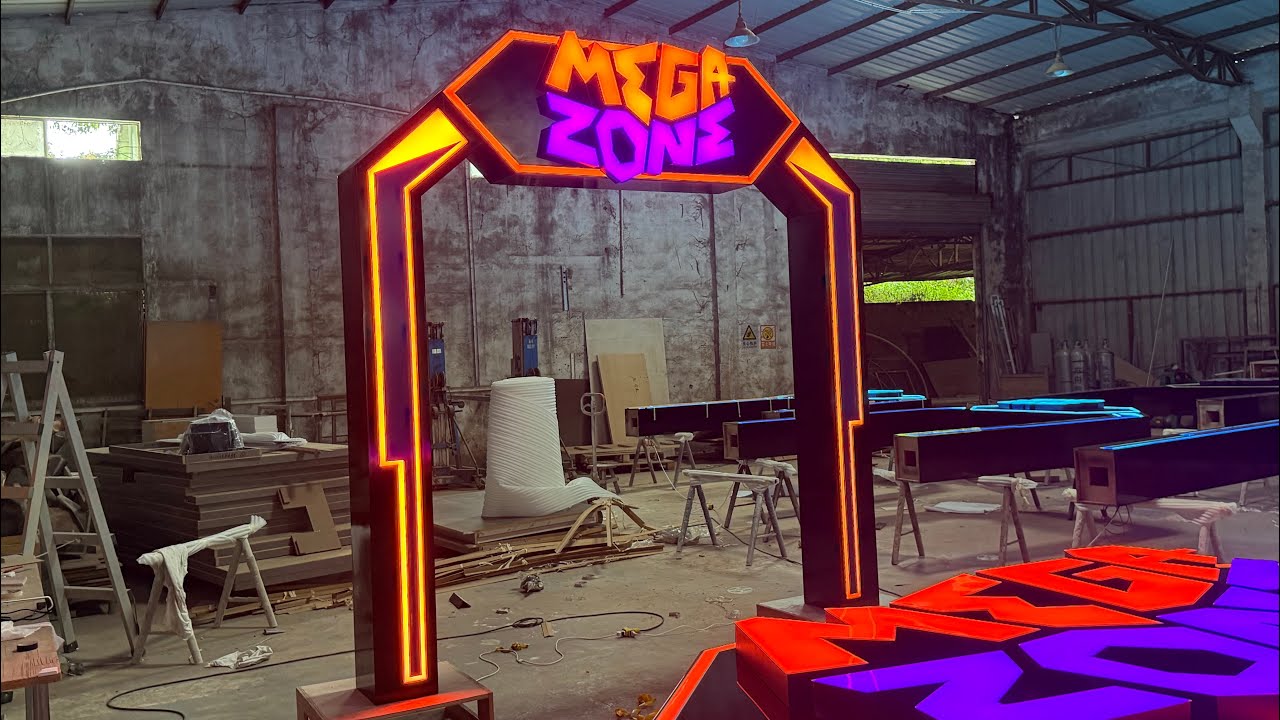 Custom Made Sports Center Kids Playground Colorful Led Gate Doors