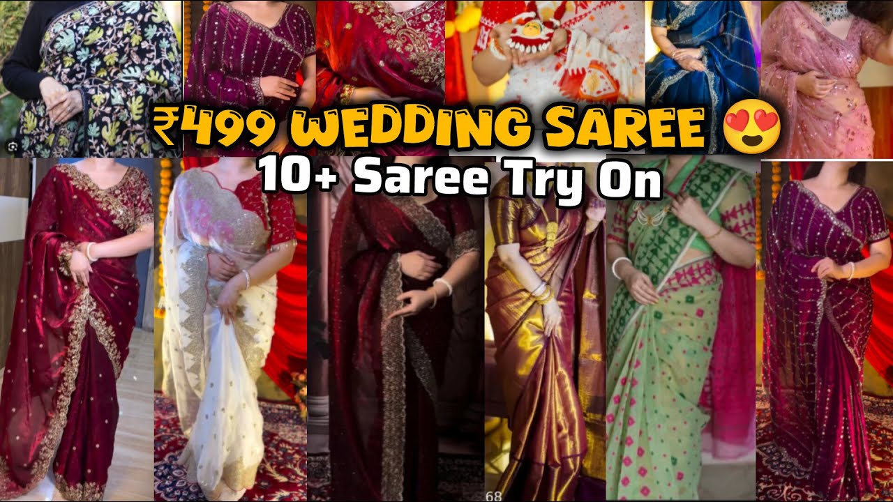 Meesho Wedding Saree Haul 😍 | Party & Reception Wear Sarees Under Budget #meeshosareehaul #saree 