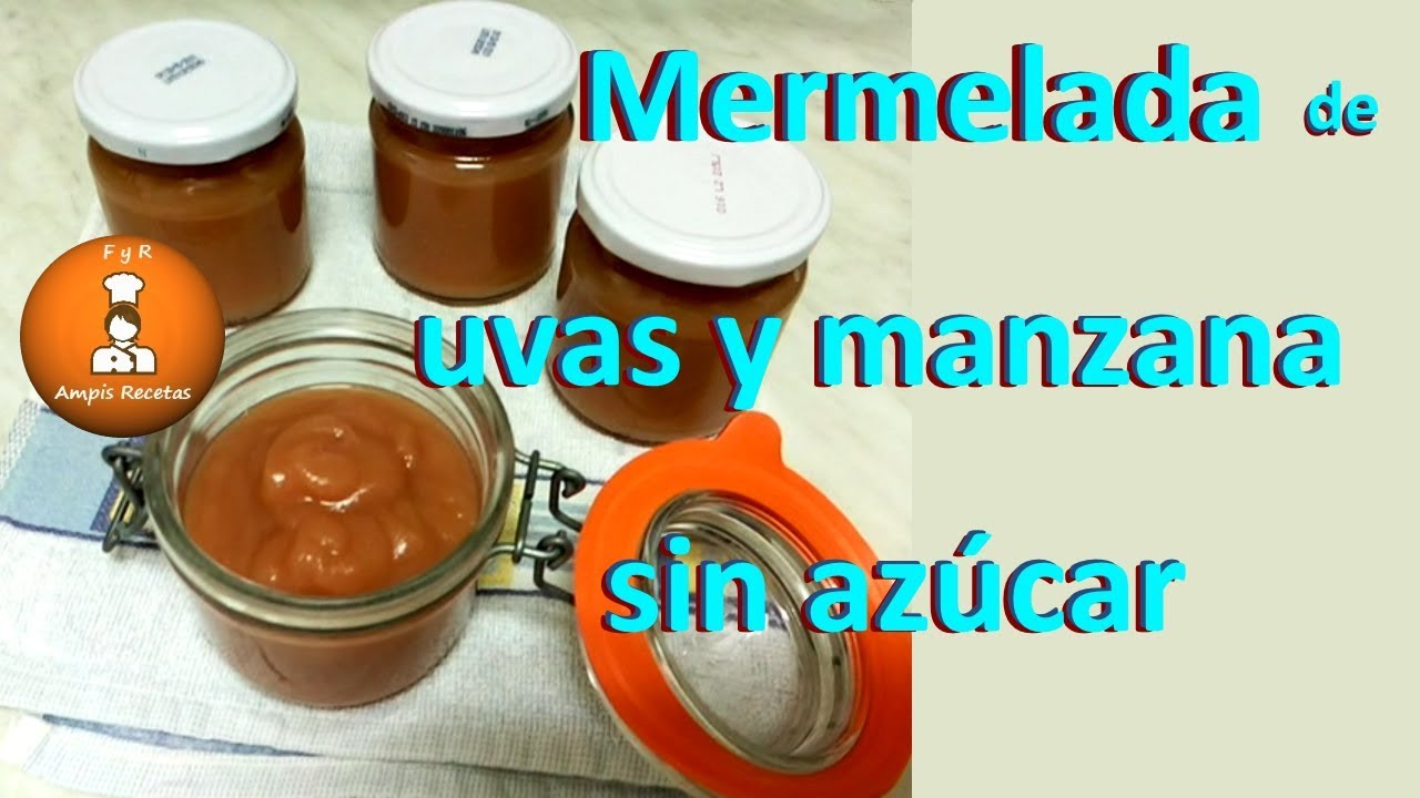 Mermelada de uvas y manzanas Sin azúcar/@ampisrecetas
